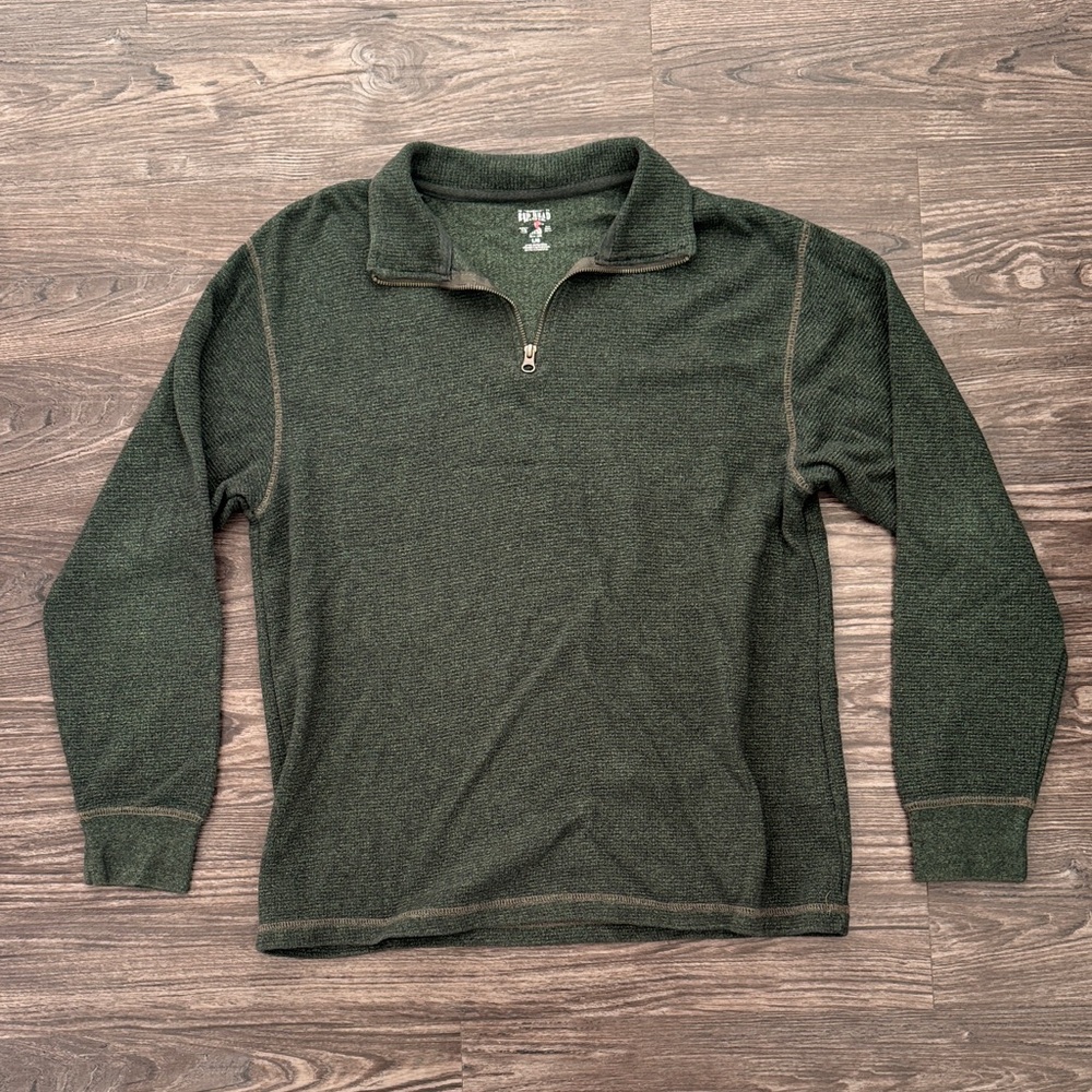 RedHead Dark Green Zip-Up Sweater